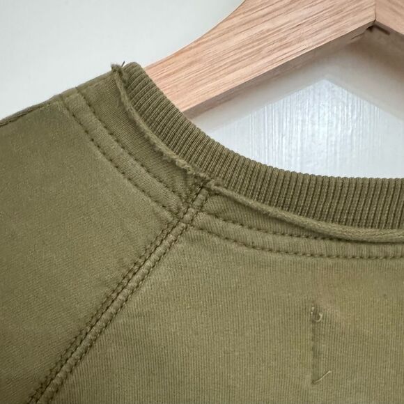 BDG 1970 by Urban Outfitters Zip-Up Raw Hem Sweatshirt in Olive Green Size L - Picture 10 of 11